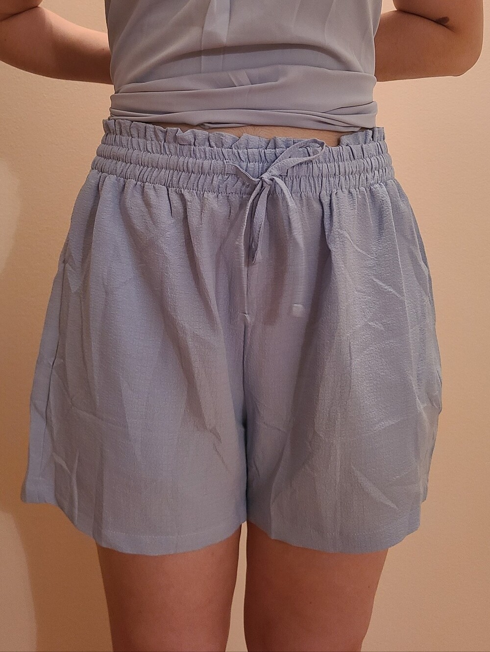Light Blue Drawstring Shorts